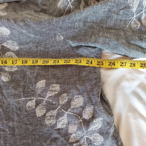 Habitat Women's Plus Size XXL Blouse Oversized Lagenlook Gray Linen Boho - Picture 6 of 11